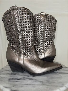 GOLO REVERSE WOVEN SHAFT WESTERN FASHION BOOTS - SNIP TOE